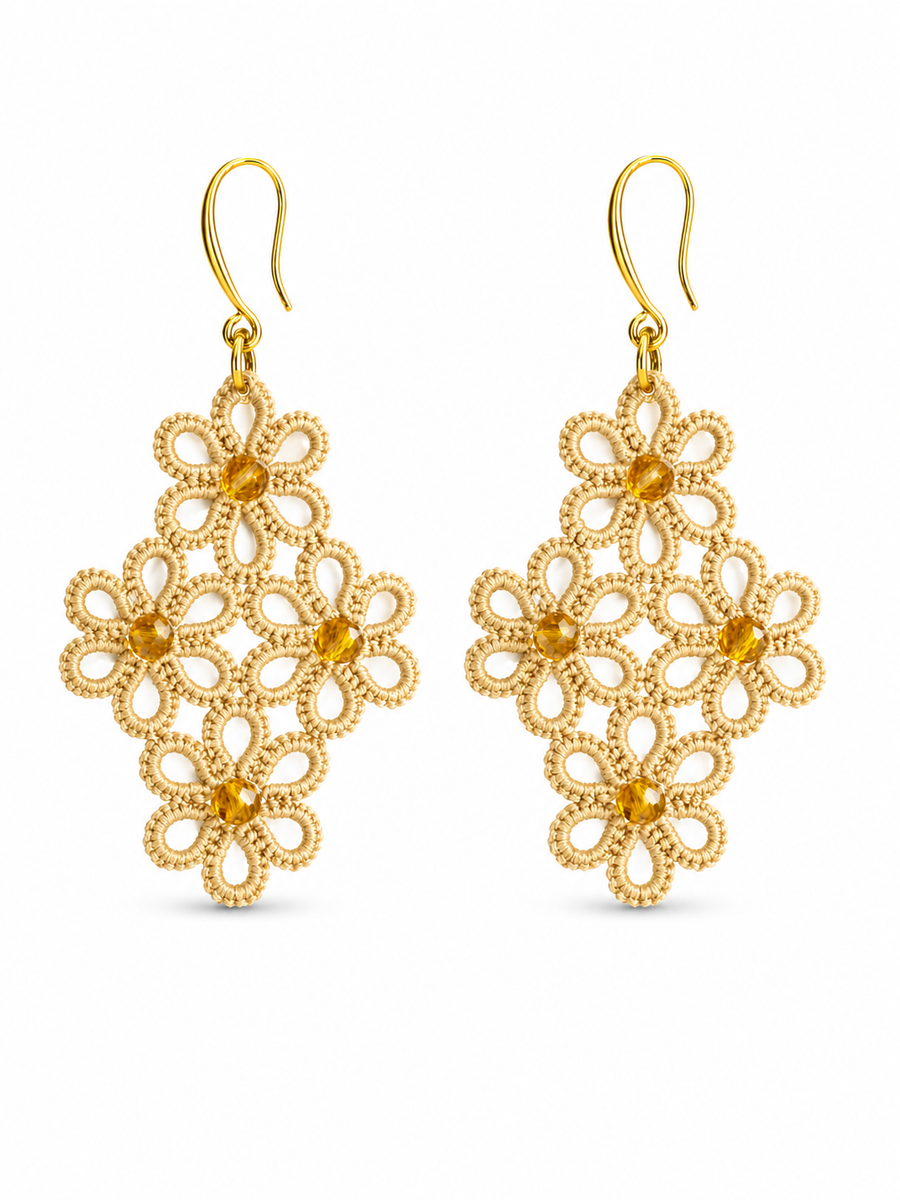 Aros Lila - Amarillo metálico