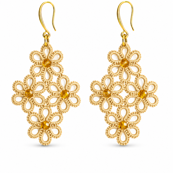 Aros Lila - Amarillo metálico