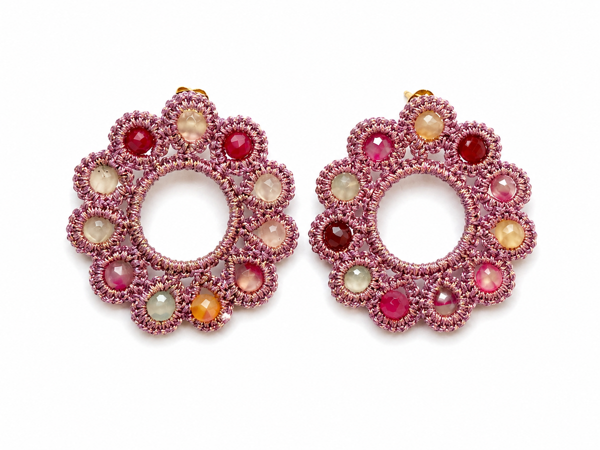 Aros Margarita - Rosa metálico
