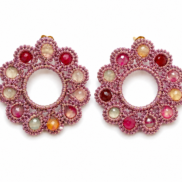 Aros Margarita - Rosa metálico