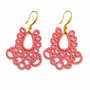 Aros Gota – Frivolité - Rosa metalizado