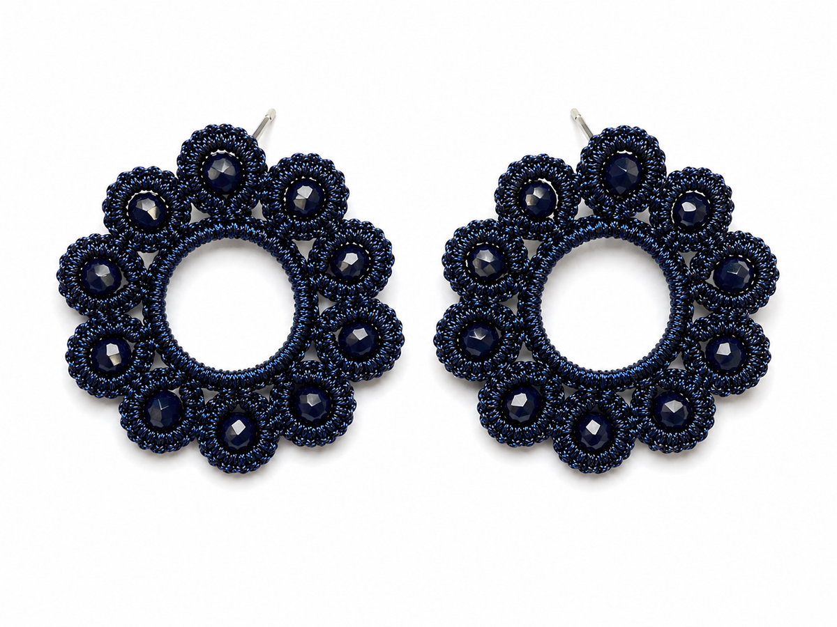 Aros Margarita - Azul oscuro