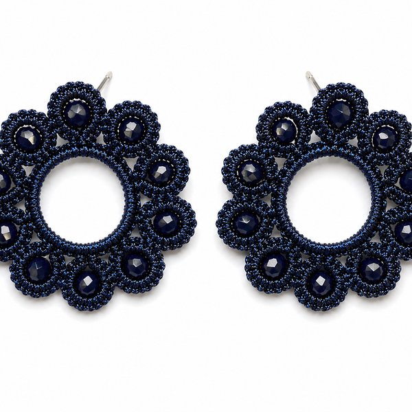 Aros Margarita - Azul oscuro
