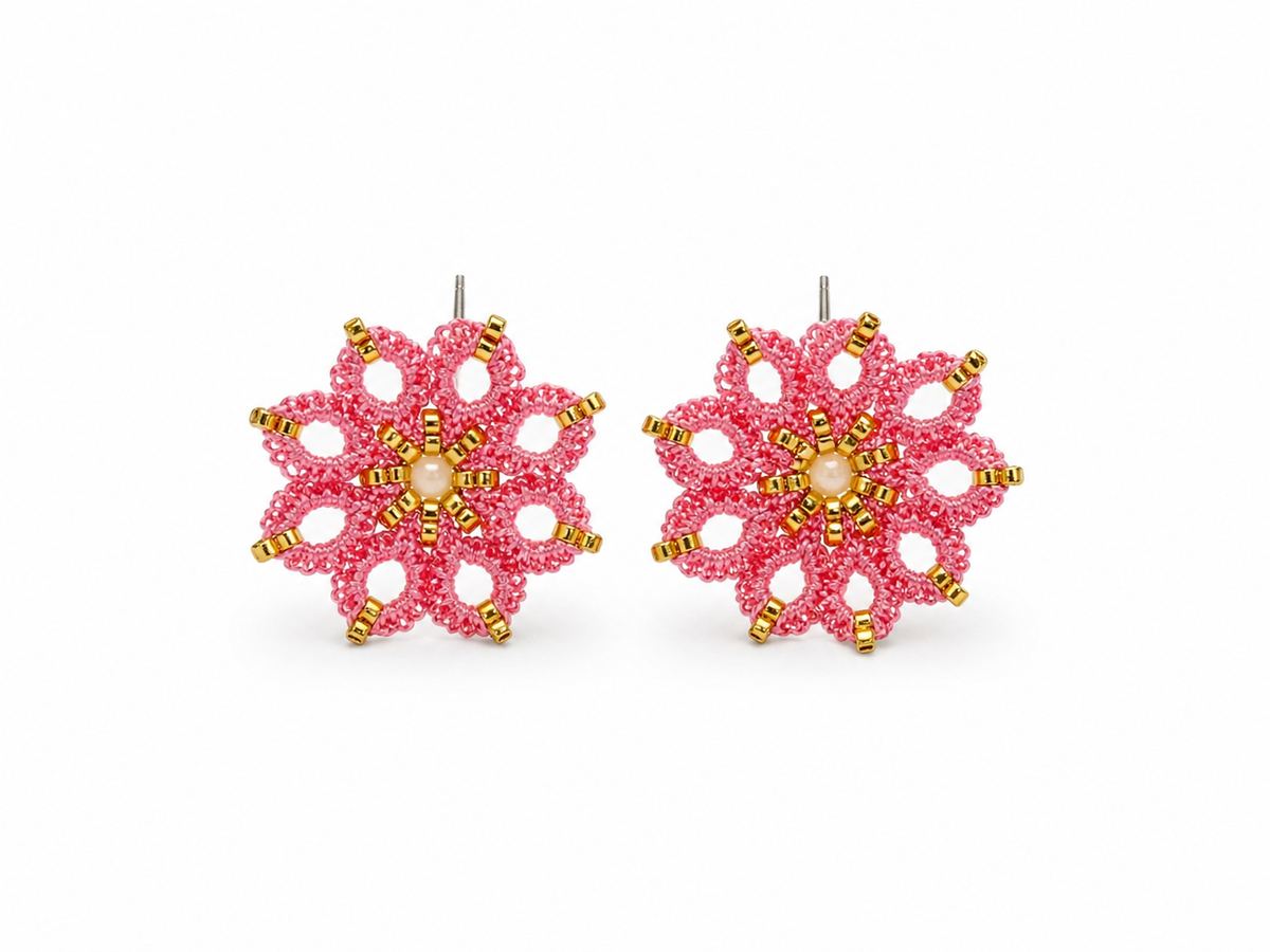 Aros Maravilla - Rosa metálico y dorado