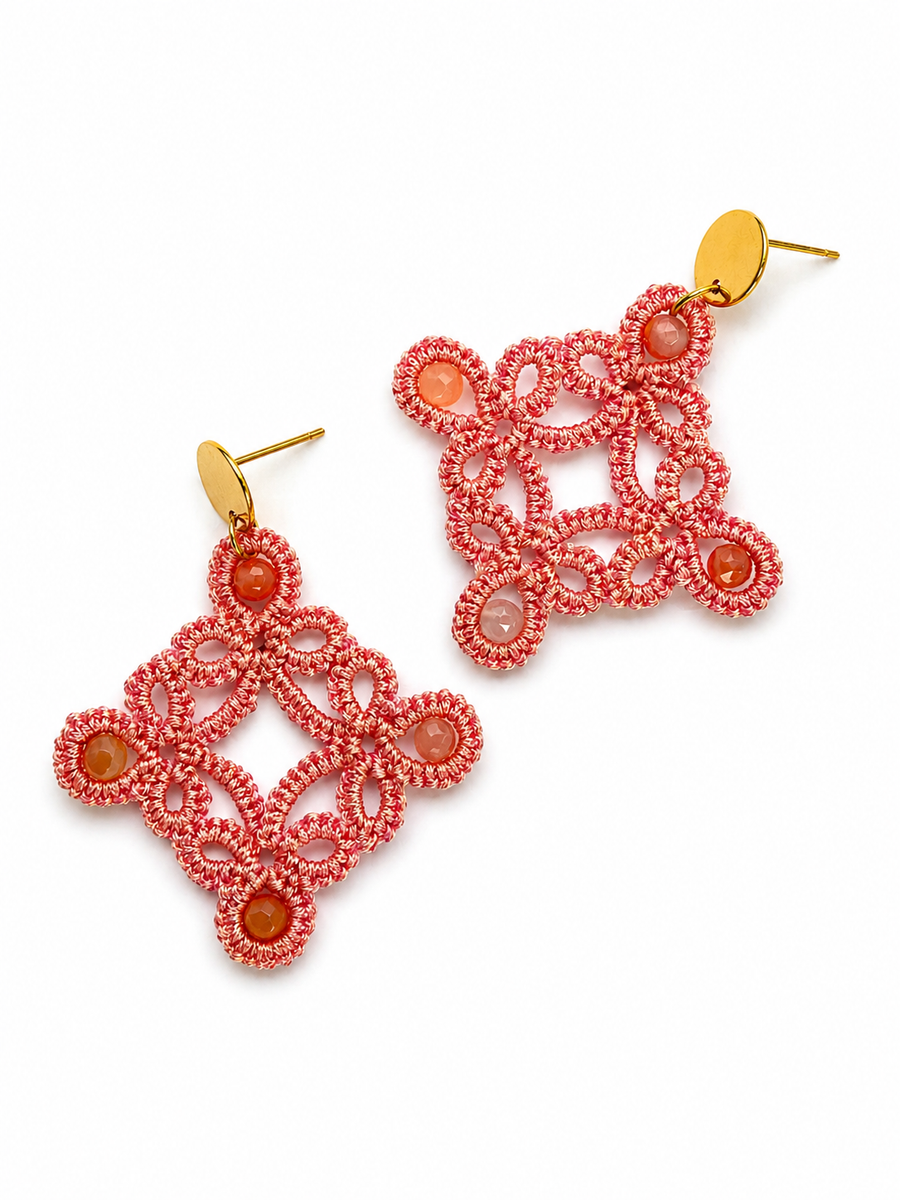Aros Diamante - Rosa metálico