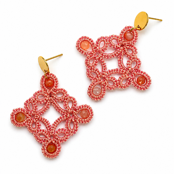 Aros Diamante - Rosa metálico
